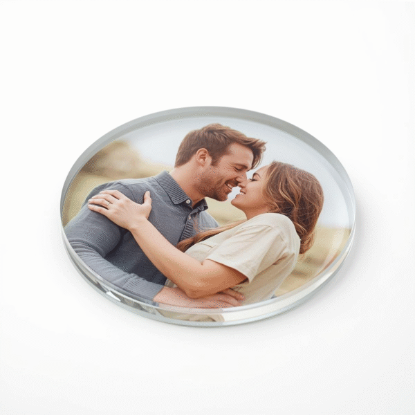 Custom Round Photo Coaster, Display Gift! (Single)