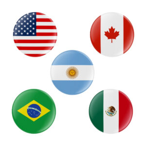 Country Flag Pin Badges – Set of 5, Premium 75mm Country Flag Badge Combo (AMERICAN Flags)