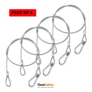 Stage Light Safety Cable with Snap Hooks - Pack of 4
